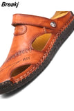 Sandals Men Leather Classic Roman Sandals 2023 Slipper Outdoor Sneaker Beach Rubber Flip Flops Men Water Trekking