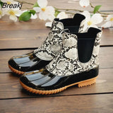Designer Women Rain Boots Waterproof Rain Shoes Lace-up Snake Pattern Rubber Rainboots for Woman Winter Boot Plus Size