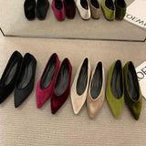 Spring New Brand Women Flat Heel Shoes Fashion Shallow Mouth Slip On Ladies Elegant Casual Loafers Pointed Toe