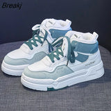 in Winter Shoes Women Ankle Boots Warm Plush Woman Sneakers Flats Lace-up Ladies Platform Shoes White Short Snow