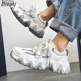 Seasons Men's Trendy Shoes Fashion New Platform Trend Retro Reflective Sneakers Thick-soled Casual Male Vulcanized
