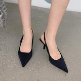 2024 New Pointed And Stiletto Single Shoes, Empty Baotou Sandals, High-Heeled Shoes, Green Women's