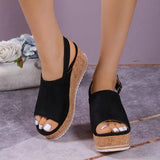 Women Leopard Sandals Wedges Shoes Women High Heels Sandals Platform Shoes Casual Wedge Heels Peep Toe Women Retro