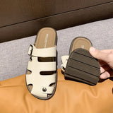 Rome Slippers Women Flats Platform Shoes Summer Open Beach Flip Flops 2024 Fashion Slingback Sandals Walking Mujer