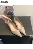Women Pumps Pointed Toe Thin Heels Office Dress Shoes Wedding Party Elegant Ladies Female Slip On Loafers Brand Zapatillas