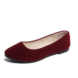 Spring Autumn Women Shoes Flock Flats Comfortable Flat Shoes Women Flats Loafers Shallow Slip on Shoes Red Black Plus