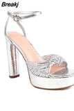 Platform Chunky Heels Sandals 2023 Brand New Spring Summer Fashion Ankle Strap comfy Walking Office Lady Woman
