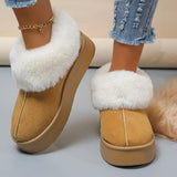 Winter Fluffy Fur Warm Snow Boots Women Thick Bottom Non Slip Cotton Padded Shoes Woman Plush Chunky Platform Ankle
