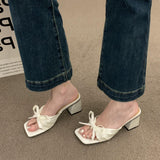 Women Lightweight High Heels Flip Flops Women 2024 Summmer Clip Tie Platform Bow Slippers Woman Peep Toe Beach