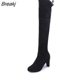 Faux Suede Slim Boots Sexy Over The Knee High Women Fashion Winter Thigh High Boots Shoes Woman Fashion Botas Mujer