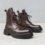Breakj Martin Boots Male Autumn And Winter Long Tube Overalls Net Red High Street Soft Leather British Yuppie Male Boots