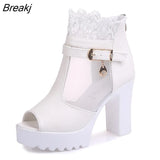 new Women Shoes High Heel Sexy Square Heel Sandals Women Pumps Party Ladies Shoes Peep toe Breathable Pumps Shoes