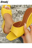 Summer Sexy White Triangle Thick Heel Sandals Heels Women Street Woman Square Toes Dress Party Shoes Shoes for