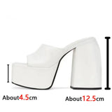 Design 2023 Summer Woman Platform Slippers Mules Shoes Hoof Heels Gothic Style Sexy Fashion Woman Shoes Outside