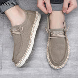 Men Plus Size Casual Denim Canvas Shoes Flat Vulcanize Shoes Fashion British Designer Breathable Light Men Sneakers