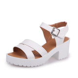 Size 45 Women Ankle Buckle High Heel Sandals Summer 2023 Fashion Platform Sandles Woman Thick Sole Gladiator Sandalias