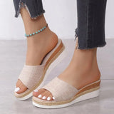 Buckle Peep Toe Women Sandals Wedges Comfort Lightweight High Heels Wear-resistant Women Office Wedding Sandals