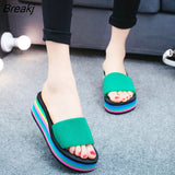 Women Sandal Slippers Platform Bath Slippers Wedge Beach Flip Flops High Heel Beach Slide Shoes EVA Fashion Casual