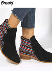 Women Ankle Boots 2023 Autumn Low Heels Solid Colors Platform Sexy Ladies Pumps Zipper Shoes Botas De Mujer
