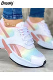 New Thick Bottom Sneakers Fashion Casual Wedge Sneakers Ladies Lace Up Mesh Women Vulcanized Shoes Plus Size Women's