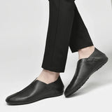 Mens Shoes Vintage Classic Slip On Mens Shoes round Toe Outdoor Autumn moccasins suede leather Trendy Party Man Loafers
