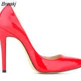 New Women's Pumps Sexy Pointed Toe High Heels Shoes Spring Autumn Office Wedding Patent Leather