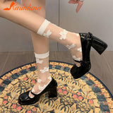 Heeled Mary Jean Pumps 2023 New Fashion Korean Style Sweet Cute Women Pumps Spring Summer Buckle Strap Element