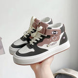 shoes Women's Mid Top Casual Shoes 2024 Spring Autumn Versatile Breathable Sneakers Thick Soled Shoes Woman
