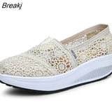 Fashion Women's Thick-soled Breathable Mesh Non-slip Sports Fitness Rocker Ladies Sneakers Walking Shake