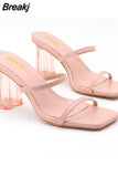 Slides Shoes Womens Slippers Outdoor Pantofle Heeled Mules Low Jelly 2023 High Thin Basic Rubber Crystal Sexy Rome