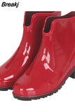 New Rubber Boots for Women PVC Ankle Rain Boots Waterproof Trendy Jelly Women Boot Elastic Band Rainy Shoes
