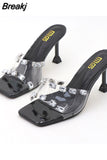 Slides Shoes Womens Slippers Outdoor Pantofle Heeled Mules Low Jelly 2023 High Thin Basic Rubber Crystal Sexy Rome