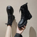 Boots Online Celebrity Thick-Soled Martin Boots Women's Trend Ins2024 Autumn And Winter New British Style Short Boots Large Size