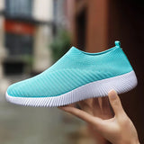 Women Vulcanized Shoes High Quality Women Sneakers Slip On Flats Shoes Women Loafers Plus Size 42 Walking