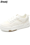 Women's Sports Shoes Sneakers Low Top Tennis Female Fashion Trainers Woman White Green Ladies Baskets Lace Up Platform