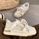 Shoes Women's Sneakers New Muffin Thick Bottom Khaki Black White Color Matching Fashion Women's Shoes Casual Sports