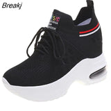 Platform Wedges Women's Sneakers Spring autumn High Quality Mesh Breathable Increased women's shoes Casual Shoes