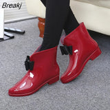 Boots Camellia Rain Boots Non-slip Water Shoes Fashion Rubber Shoes Short Tube Water Boots Cute Women's Boots Women