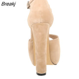 Women Summer Sexy Peep Toe High Heels Buckle Sandals Fashion Thick Platform Pumps Wedding Shoes sandals women