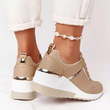 New Women Chunky Sneakers Solid Color Platform Shoes Thick Bottom Zipper Women's Vulcanized Shoes Sneakers Zapatos De