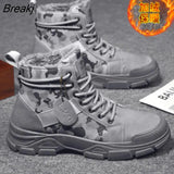 Quality Canvas Men Boots Lace Up Male Canvas Shoe Ankle Botas Cowboy Motorcycle Boots Fashion Military Desert