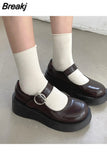 Women's Shoes Platform Autumn Oxfords Female Footwear Clogs Fall Retro Leather Dress Summer Fabric Mary Janes Basic Rome