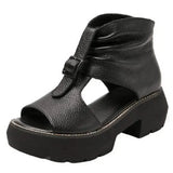 New Fashion Ladies Sandals Wedges Pu Open Toe Summer Fashion Female Gladiator Solid Color Sandals Platform Shoes for