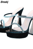 Woman Mules Shoes Sandals 2023 Summer Female Pump Slip-On Dropship Super High Heel Sexy Elegant Woman Mules