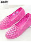 Shoes Women Hollow Out Slip on Casual Nurse Shoes Summer Loafers Female Sandals Shallow Beach Breathable Zapatos