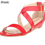 Women's Platform Wedge Sandals Simple Style Casual Pointed Toe High Heels Velvet Wedges Work Shoes