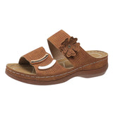 Women Wedges Sandals Premium Orthopedic Open Toe Sandals Vintage Anti-slip Leather Casual Female Platform Retro