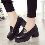 High School Student Shoes Girly Girl Lolita Shoes Cospaly Shoes JK Uniform PU Leather Loafers Casual