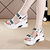 Sandals for Women 2024 New Summer Fish Mouth Wedge Muffin Platform Daddy High Heels To Increase Women's
