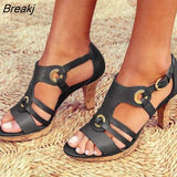Women's Sandals Summer Roman Woman Shoes High Heel Retro Bohemia Shoes Female Comfortable 2022 Sandals Ladies Casual
